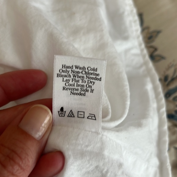 Coldwater Creek pretty embroidered white tie waist blouse - Picture 7 of 11